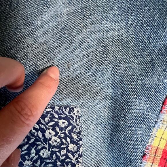 VTG Pointer Brand Denim Bib Overalls Womens XL (READ) Patchwork Western USA - Picture 8 of 16